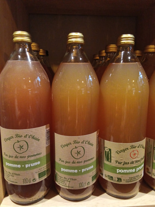 Jus de pomme - prune - Verger bio d'Ohain- Les copains d'Thiérache Guise