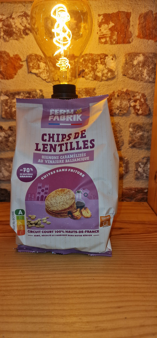 Chips de Lentilles à l’Oignon caramélisé au vinaigre balsamique