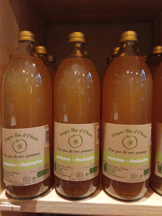 Jus de pomme - rhubarbe - Verger bio d'Ohain- Les copains d'Thiérache Guise