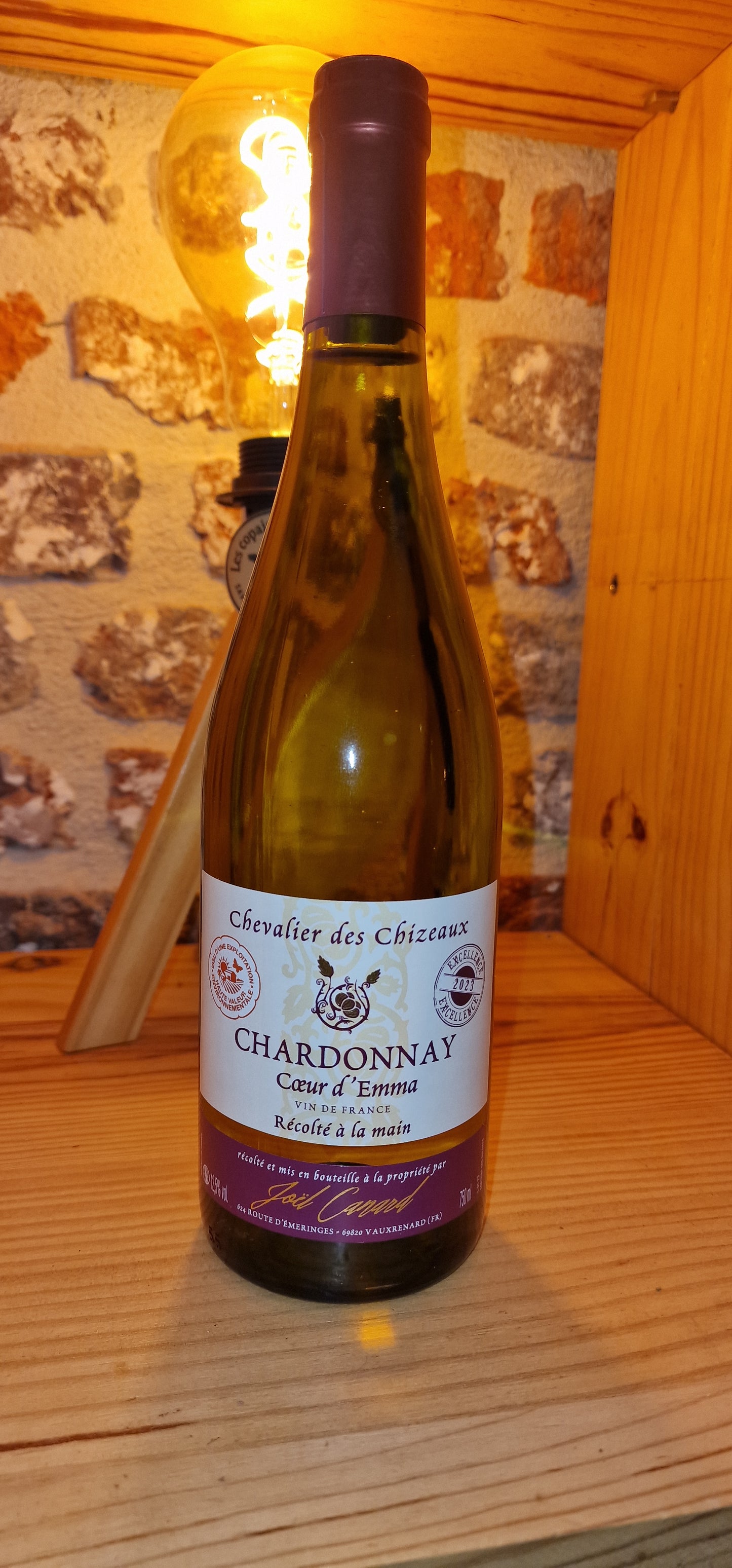 Chardonnay vin de France, chevalier des chizeaux Joel Canard